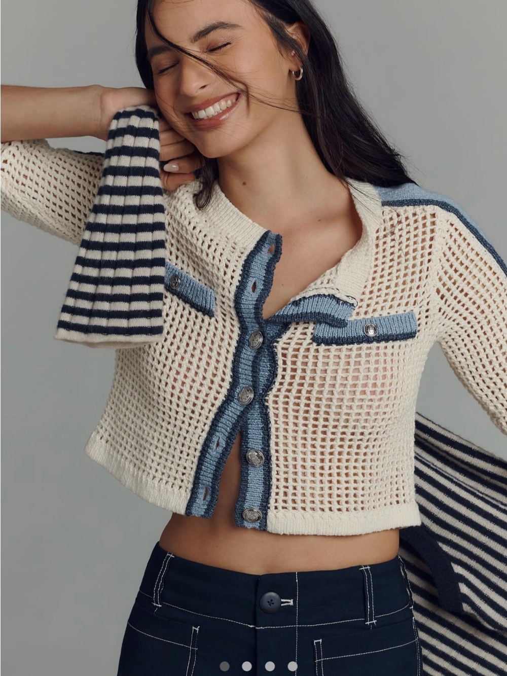 NWT-  Anthropologie Central Park West Open-Knit Cardigan Sweater